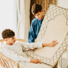 Load image into Gallery viewer, Khamsa Comfort | Children Muslim Prayer Rug Prayer Mat 100% Organic Cotton with Added Foam Padding for Pressure Relief and Motion Absorption