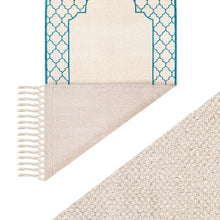 Load image into Gallery viewer, Khamsa Comfort | Children Muslim Prayer Rug Prayer Mat 100% Organic Cotton with Added Foam Padding for Pressure Relief and Motion Absorption