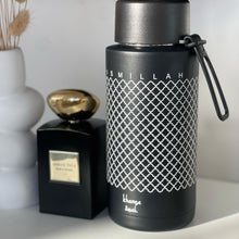 Load image into Gallery viewer, Khamsa Bismillah Water Bottle | Black