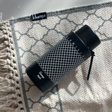 Load image into Gallery viewer, Khamsa Bismillah Water Bottle | Black