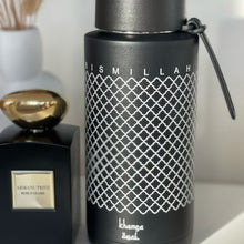 Load image into Gallery viewer, Khamsa Bismillah Water Bottle | Black
