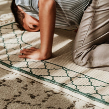 Load image into Gallery viewer, Khamsa Comfort | Children Muslim Prayer Rug Prayer Mat 100% Organic Cotton with Added Foam Padding for Pressure Relief and Motion Absorption