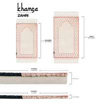 Load image into Gallery viewer, Khamsa Comfort | Children Muslim Prayer Rug Prayer Mat 100% Organic Cotton with Added Foam Padding for Pressure Relief and Motion Absorption