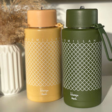 Load image into Gallery viewer, Khamsa Bismillah Water Bottle | Tan - Asmar
