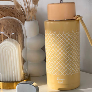 Khamsa Bismillah Water Bottle | Tan - Asmar