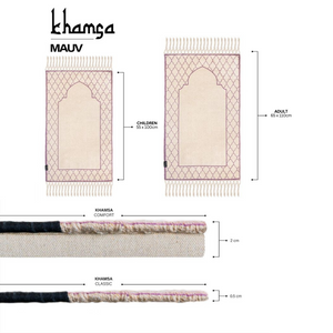 Khamsa Classic | Adult Muslim Prayer Rug Prayer Mat 100% Organic Cotton